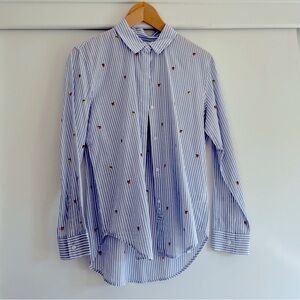 NWT RAILS Pinstripe &‎ Strawberry Button Down, Sz S